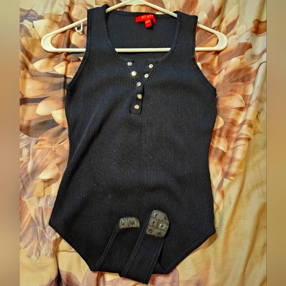 Tops - Guess bodysuit with silver Snaps size L black. Used once